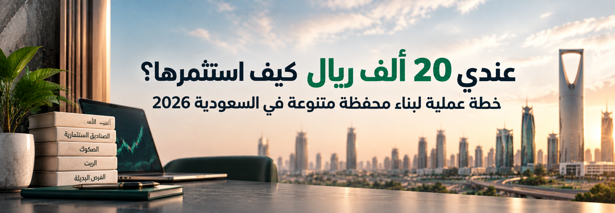 عندي 20 ألف ريال كيف استثمرها؟ خطة عملية لبناء محفظة متنوعة في السعودية 2026