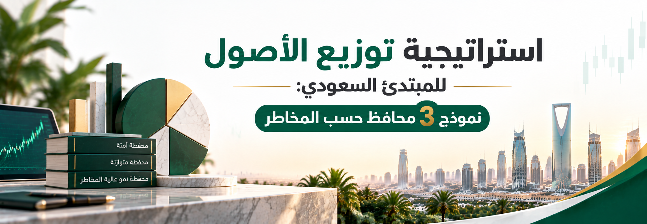 استراتيجية توزيع الأصول للمبتدئ السعودي: نموذج 3 محافظ حسب المخاطر