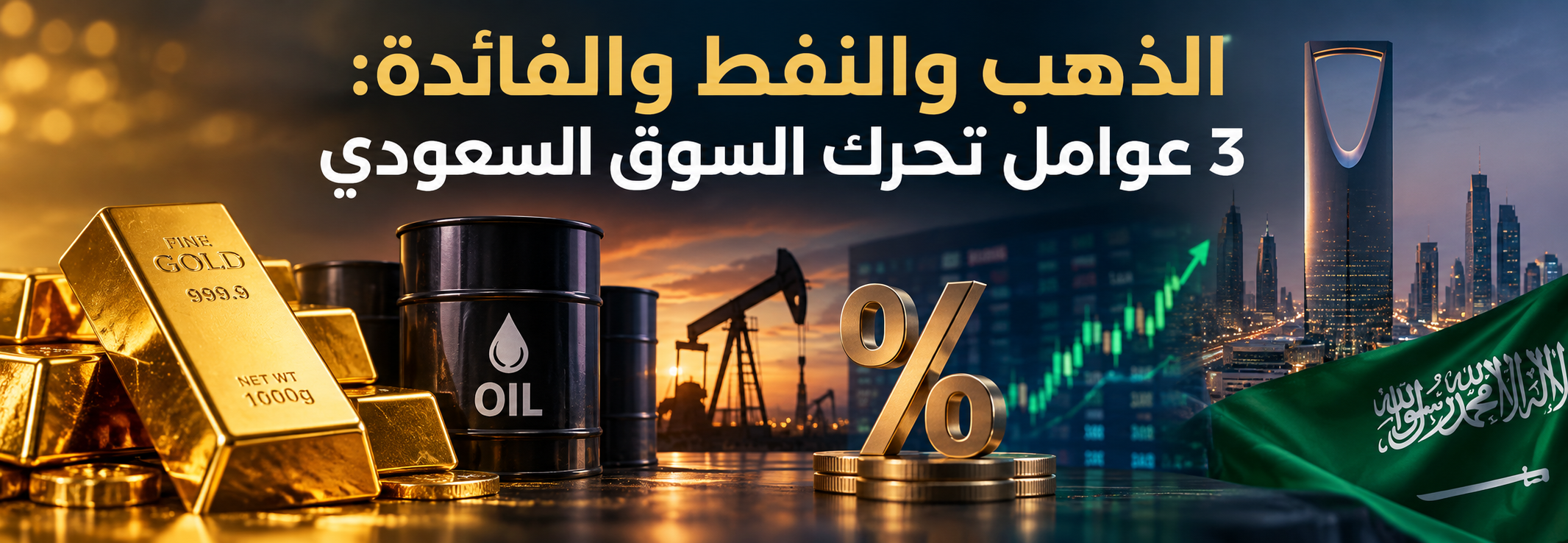 الذهب والنفط والفائدة: 3 عوامل تحرك السوق السعودي في 2026
